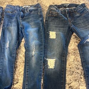 Girls Set of 2 Skinny Blue Jeans